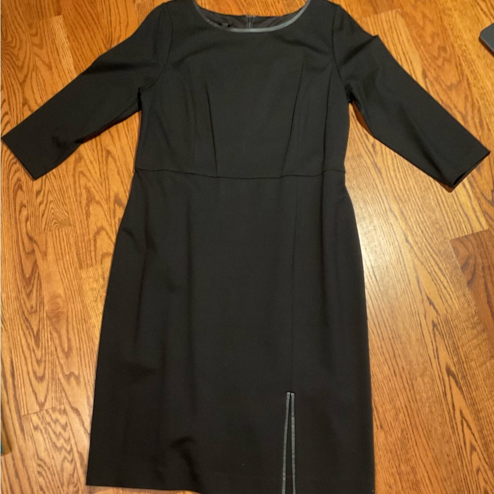 NWT Talbots Elegant Black 3/4 Sleeve Knee Length Dress Size 14